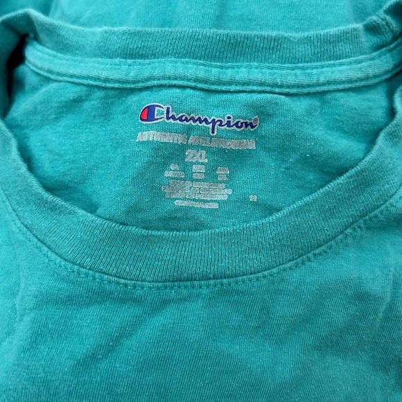 Champion Men's Aqua Short Sleeve Tee - Picture 3 of 3